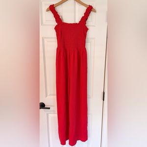 Draper James Wide Legged Jumpsuit in Fuchsia